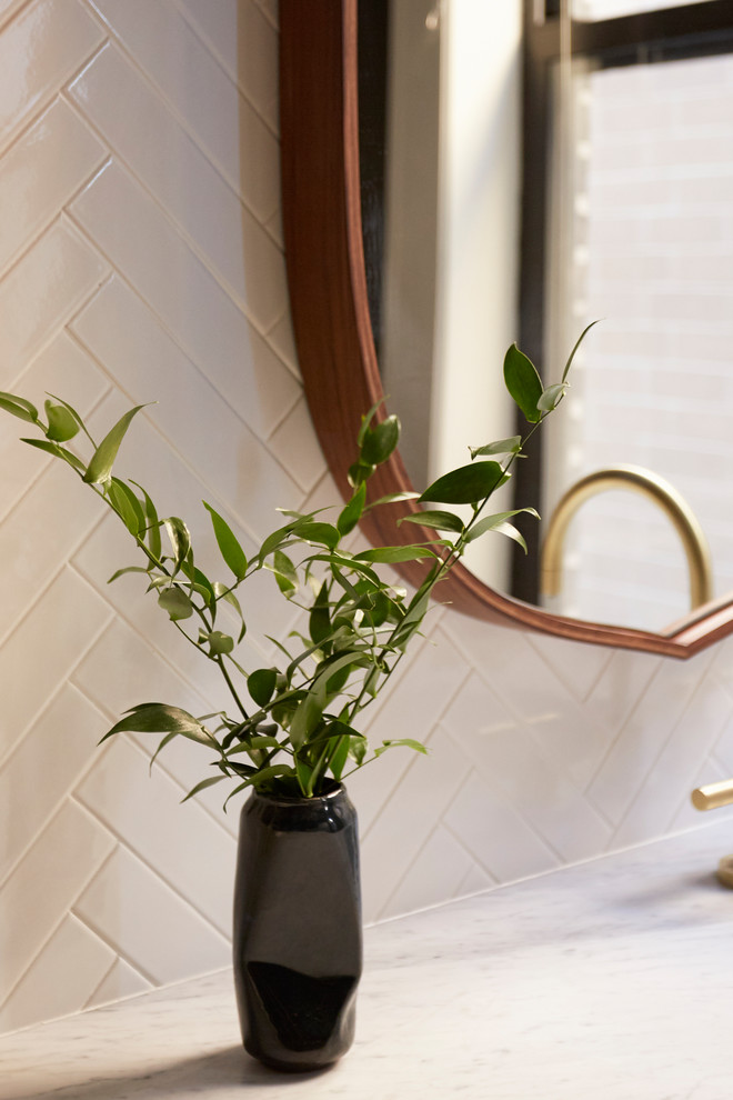 Transitional home design photo in Chicago
