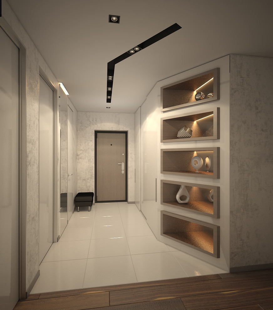 дизайн-проект холла в стиле контемпорари