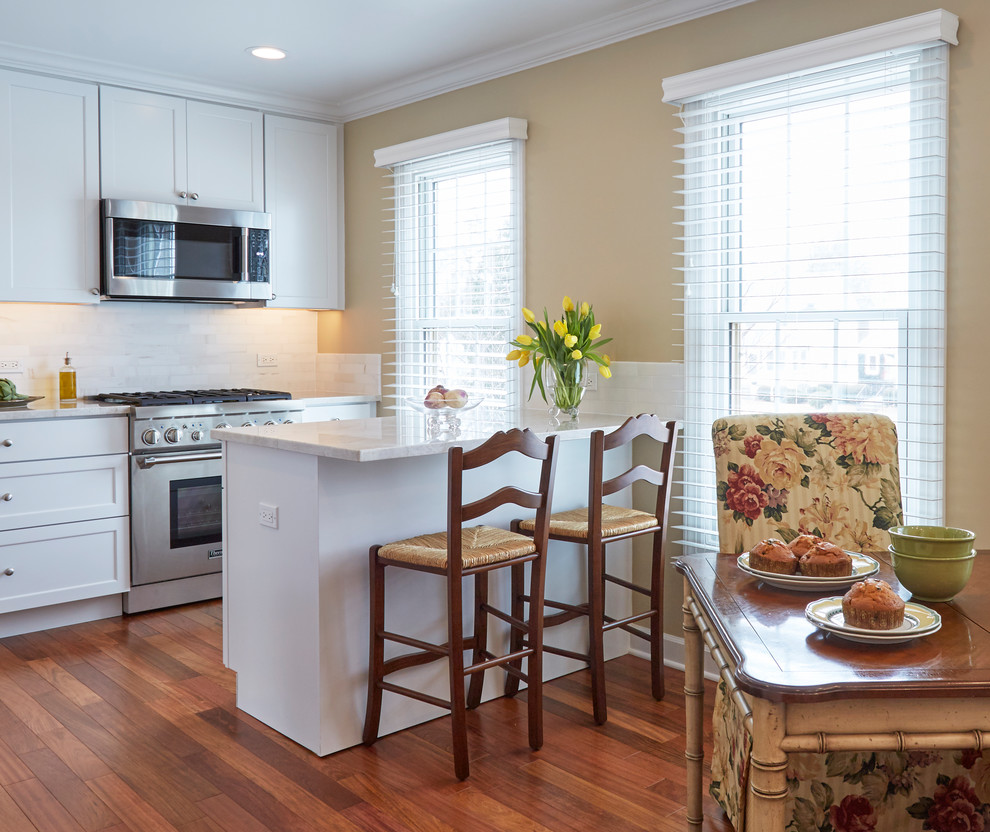 Example of a transitional kitchen design in Chicago