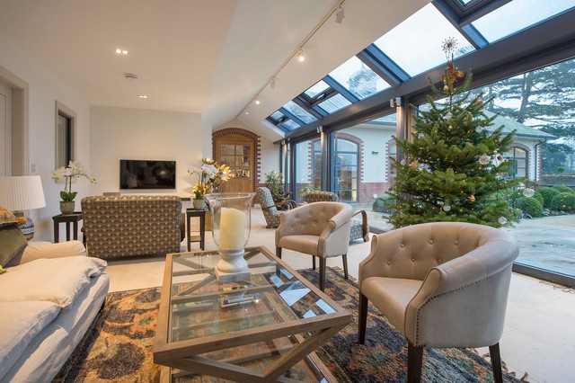York Barn Conversion amerikansk-craftsman-vardagsrum
