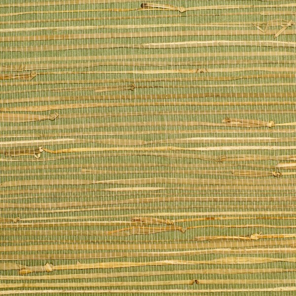 Rush Green Grass Cloth Wallpaper, Double Roll