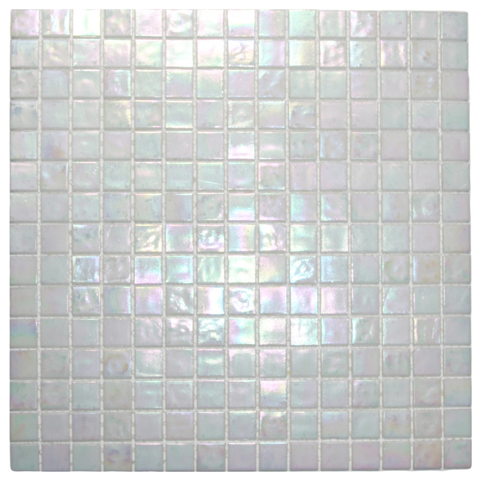 Cloud White Glimmer Glass Tile, Sample