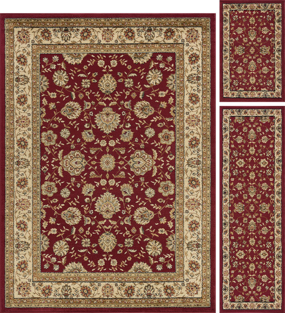 Raleigh Traditional Floral Area Rug Traditional Area Rugs by