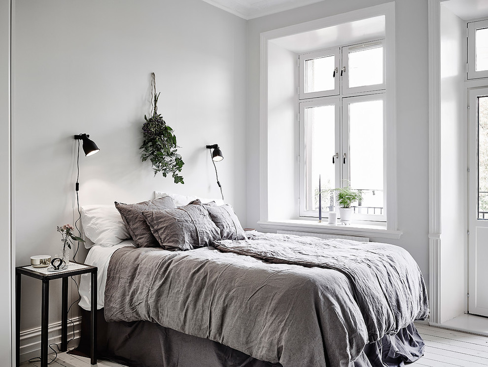 Scandinavian bedroom in Gothenburg.