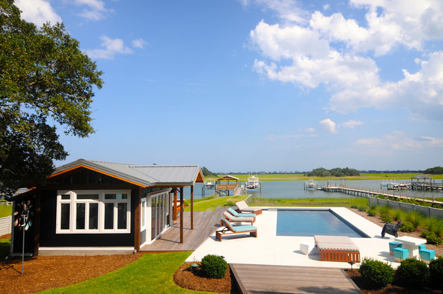 Pool House and Pool eclectic-exterior