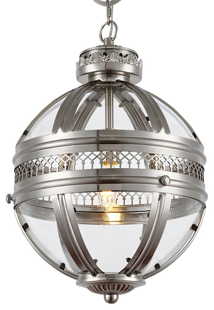 Victorian Hotel 1 Light 12 Satin Nickel Pendant Satin Nickel Pendant Light