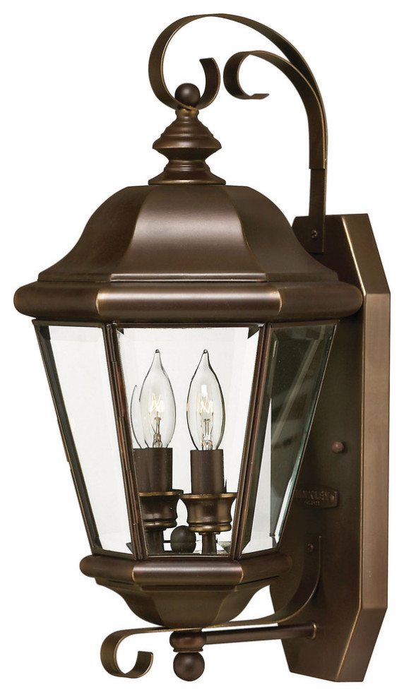 Hinkley Clifton Park Outdoor Small Wall Mount Lantern With Decorative Bottom