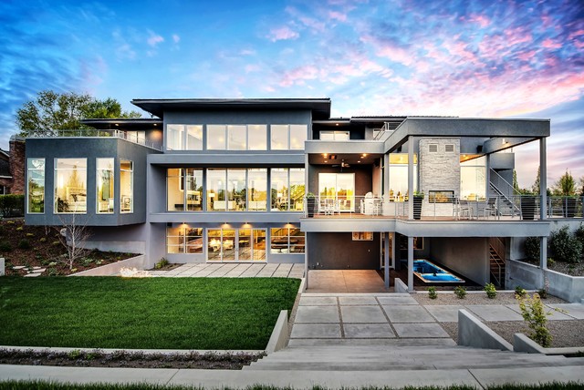 The Long Beach modern-fasad