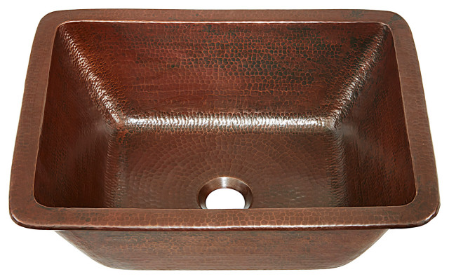 Hawking 12" Undermount and Drop-In Bath Sink Handmade Solid Copper, Aged Copper