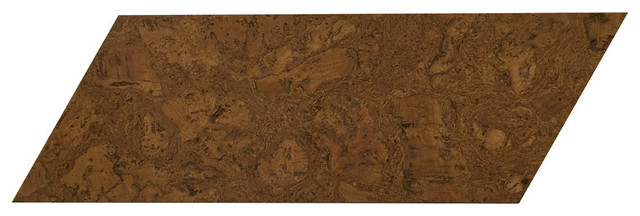 6"x16" Globus Cork Chevron Tiles, Set of 56, Golden Oak, Right-Leaning