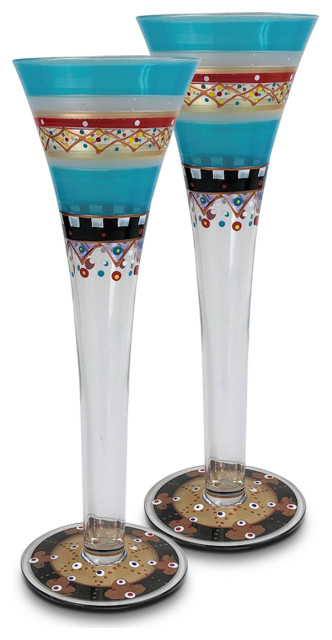 Mosaic Carnival Hollow Flute, Set of 2