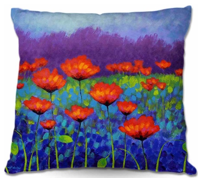 Poppy Meadow Outdoor Pillow, 22"x22"