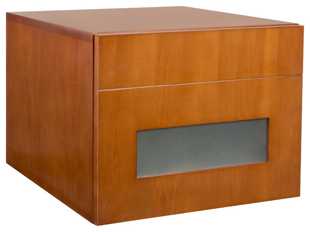 Ronbow Rebecca Wall Mount Drawer Bridge With Glass Front Cinnamon
