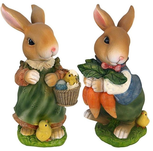 Bunny Rabbit Dad Father Hare Statue Spring Garden Sculpture