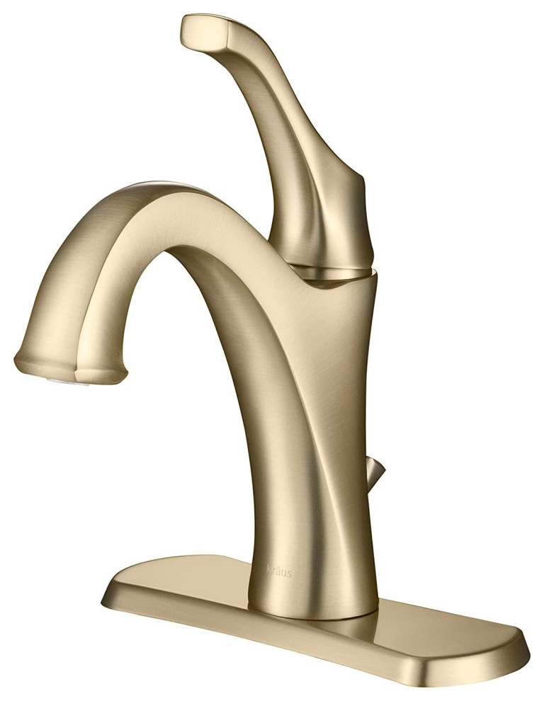 Elegant Bathroom Faucet With Single Handle and Pull Up Drain