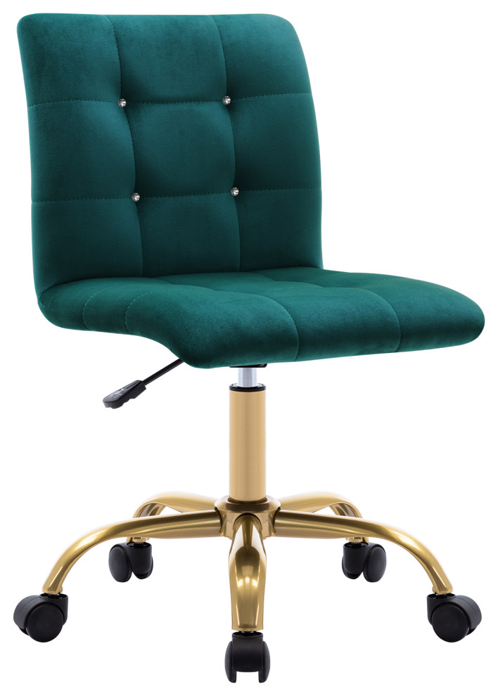 Rhinestone Square Tufted Desk Chair Contemporary Office Chairs by