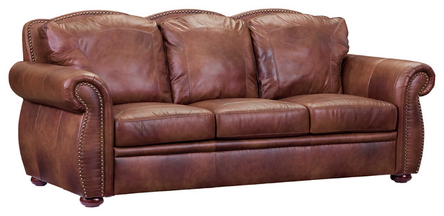 casey top grain leather sofa