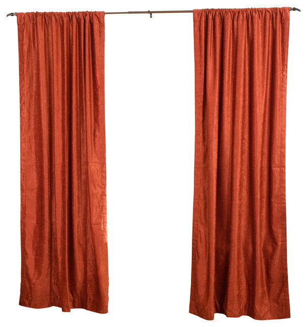 Lined-Rust Rod Pocket  Velvet Curtain / Drape / Panel   - 80W x 120L - Piece