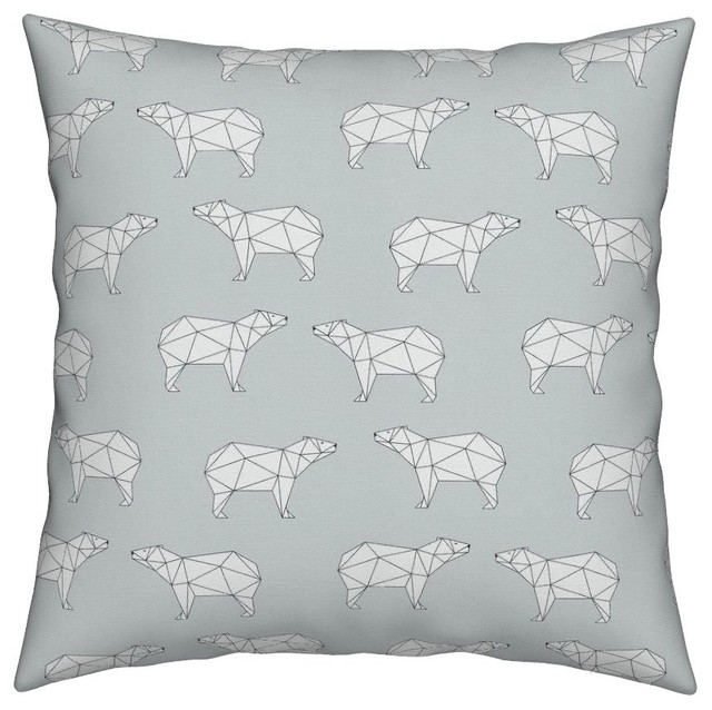 Bear Polar Polygon Triangles White Geometric Throw Pillow ...