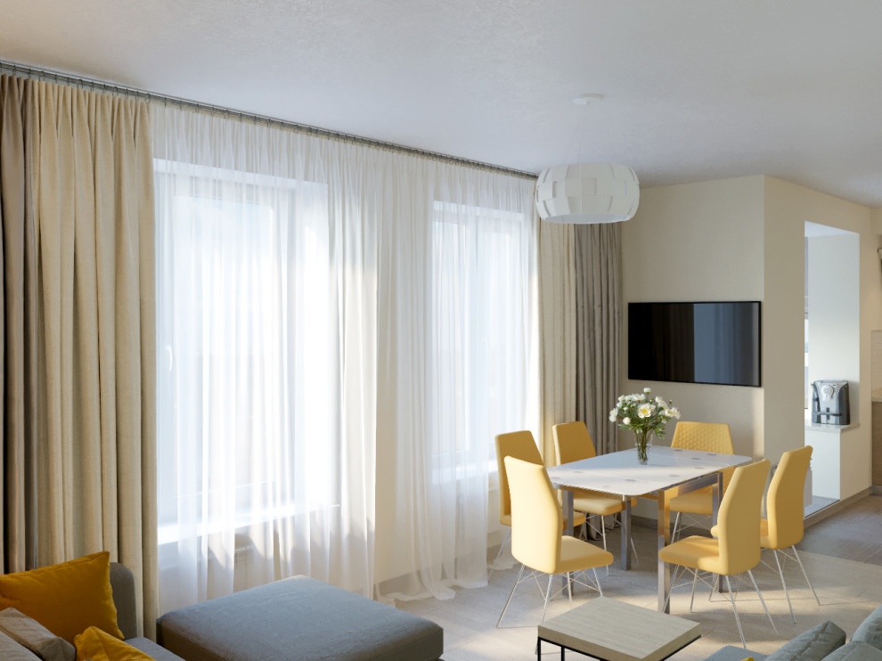 Подмосковная квартира наполненная солнечным, почти южным теплом