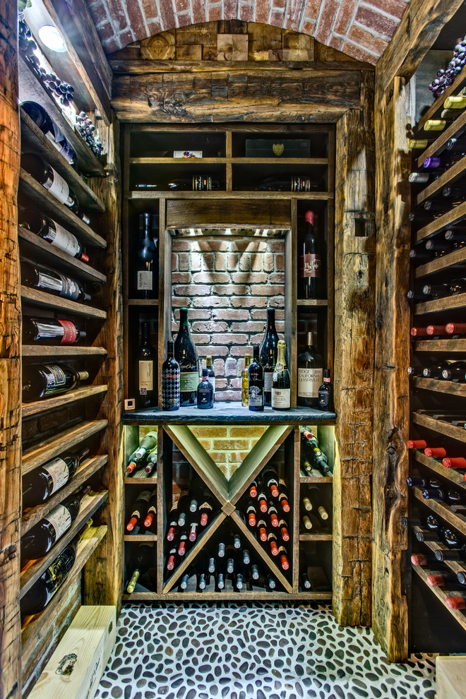 Denver Country Club Home Rustic Wine Cellar Denver by Studio Thomas