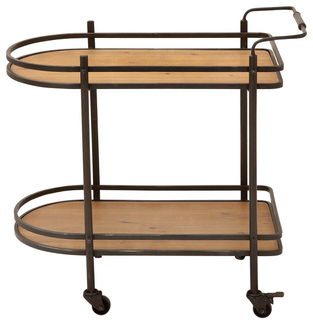 Urban Designs Contemporary Rolling Mobile Tea, Serving and Kitchen Bar Cart