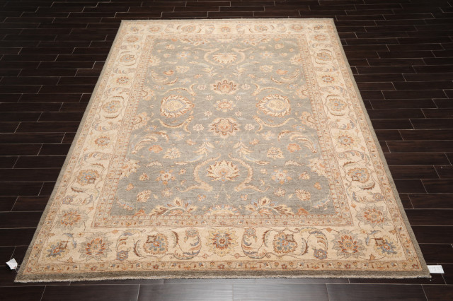 Hand Knotted Peshawar Gray, Beige Wool Area Rug, 9x12 - Traditional - Area  Rugs - by Oriental Rug Of Houston | Houzz