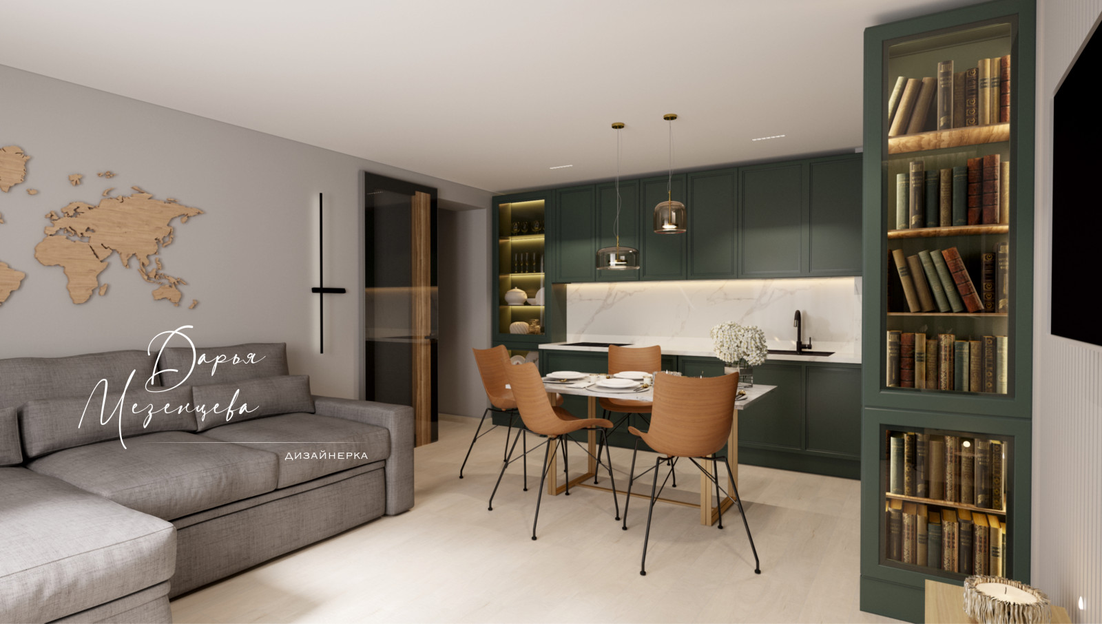 Кухня-студия 25кв.м