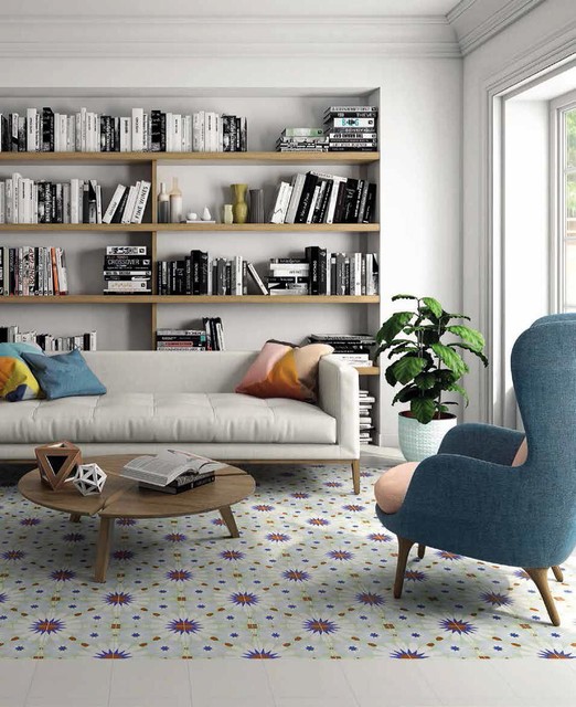 Bordeaux Lille Patterned Tiles medelhavsstil-vardagsrum