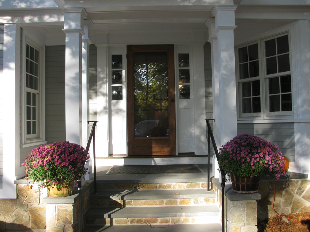 Inspiration for a timeless entryway remodel in Boston