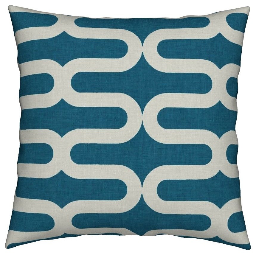 Abstract Retro Water Waves Throw Pillow Cover w Optional Insert by Roostery Abstract Retro Water Waves Throw Pillow Cover w Optional Insert by Roostery