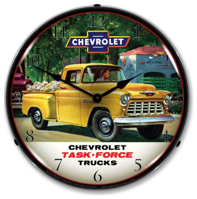 GM1802836 1955 Chevrolet Truck Task Force Clock Midcentury Wall