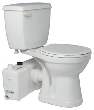 Saniflo 013-003-005 Two Piece Round Bowl Toilet with Grinder Pump White