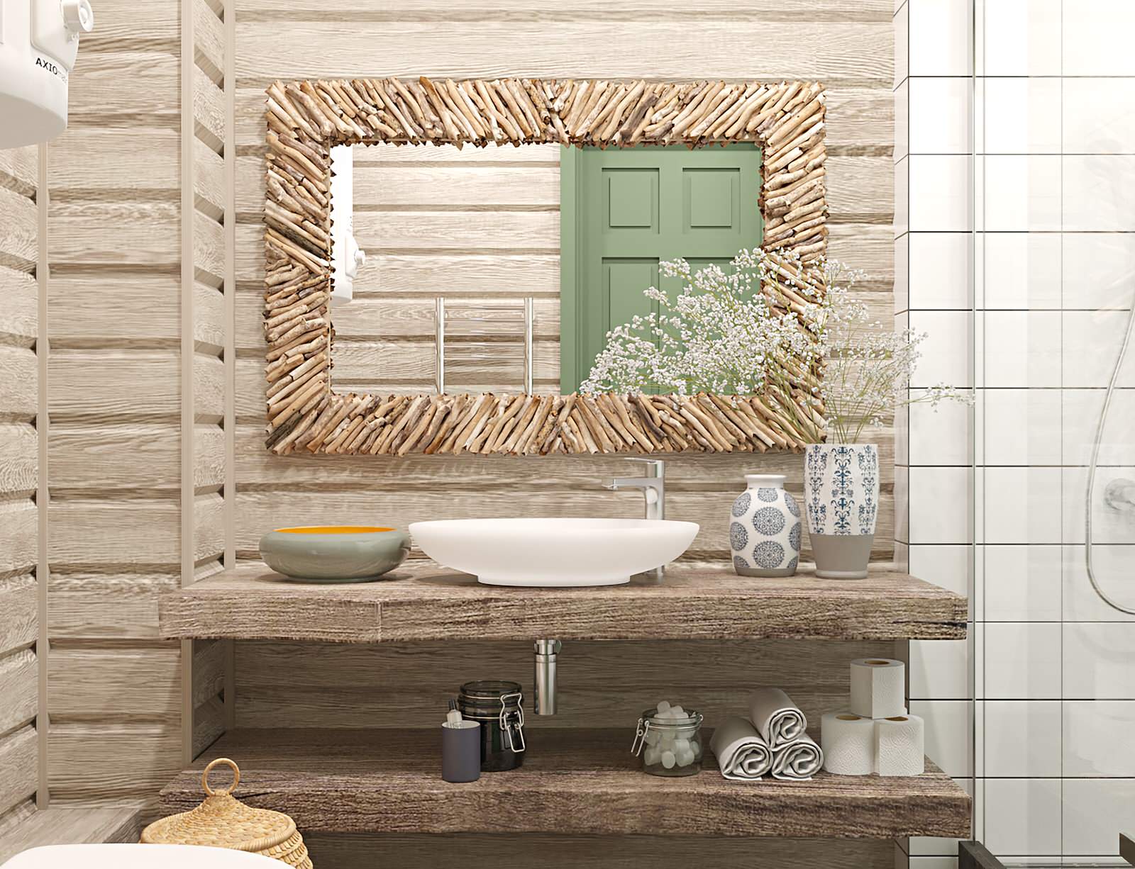 Брусовый дом выходного дня в Кантри стиле