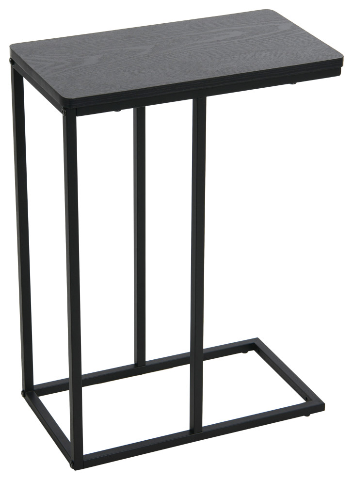 Jamestown CShaped for Accessiblity Side End Table Black Oak, Black