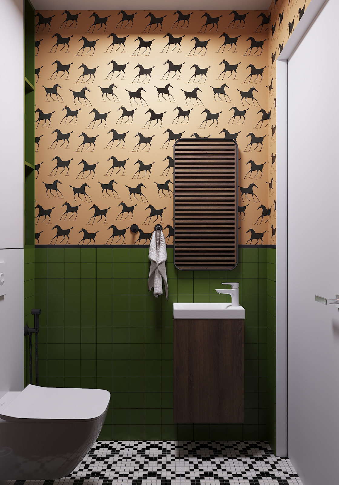 квартира с зеленым диваном