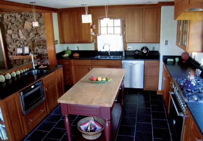 Shaker Cherry Kitchen with period details and two Islands