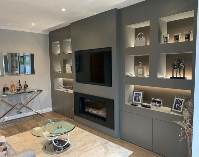 Bespoke Media Wall &ndash; London NW21Happy Space Design contemporary-living-room