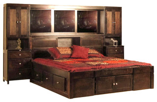 Urban Eastern King Pier Wall and Platform Bed and Chest ...