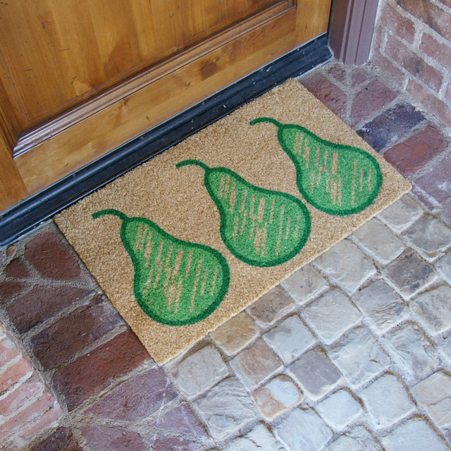 Bartellet Pears Green Door Mat, 18x30" Farmhouse Doormats by