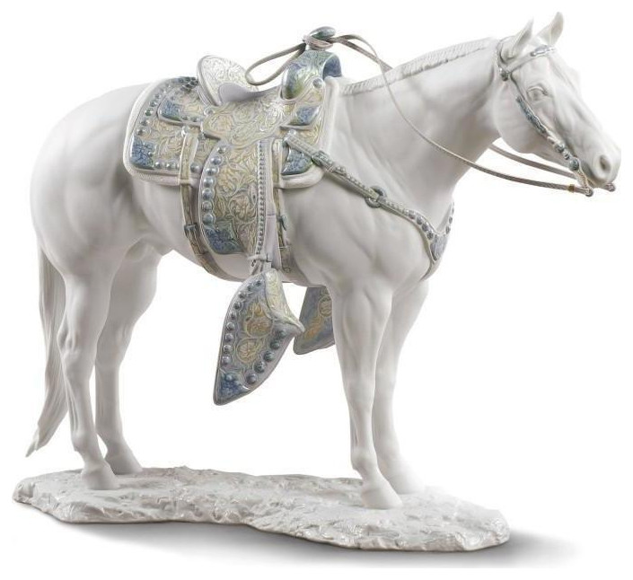 Lladro White Quarter Horse Figurine 01009273 Contemporary
