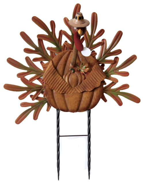 Thanksgiving Bobbing Head Turkey Metal Yard Decor Pumpkin 31833755