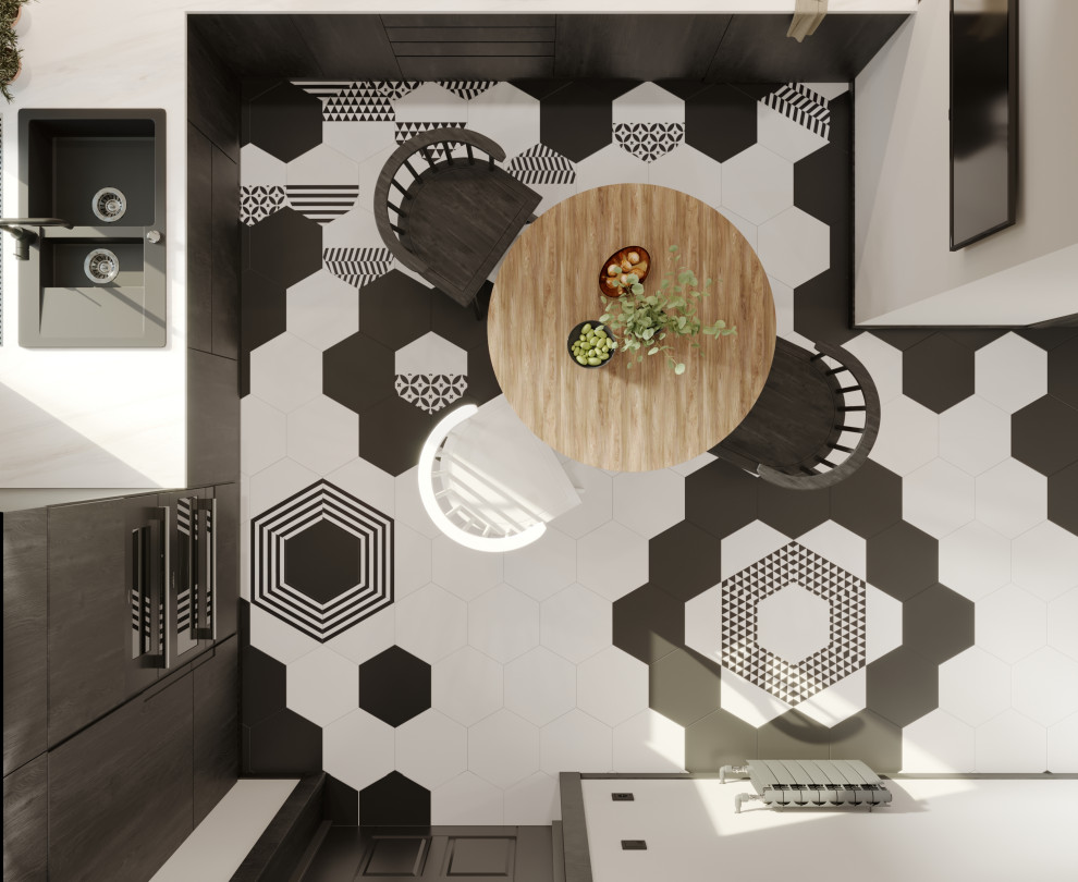 Дизайн интерьера кухни в черном цвете