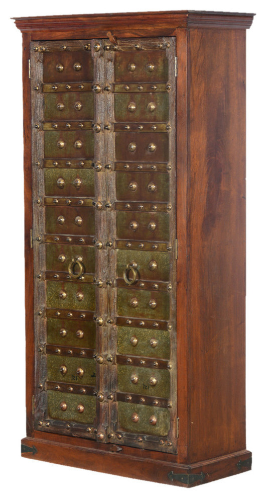 Elizabethan Solid Reclaimed Wood 4 Tier Traditional Armoire