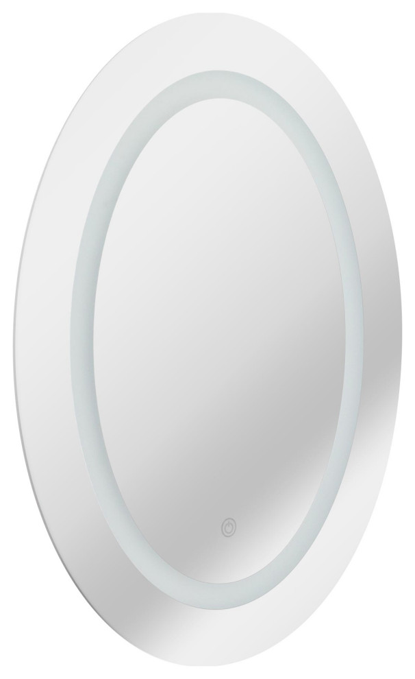 Battery or USB Powered LED Bathroom Oval Vanity Mirror, 18x24" - Modern ...
