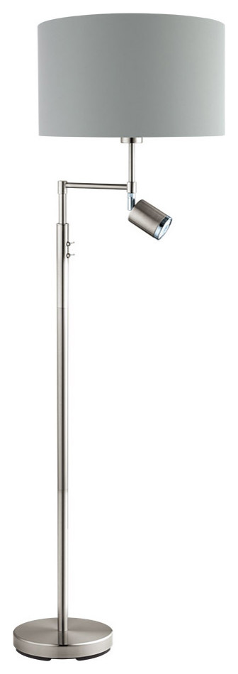 Santander 2 Light Floor Lamp, Matte Nickel