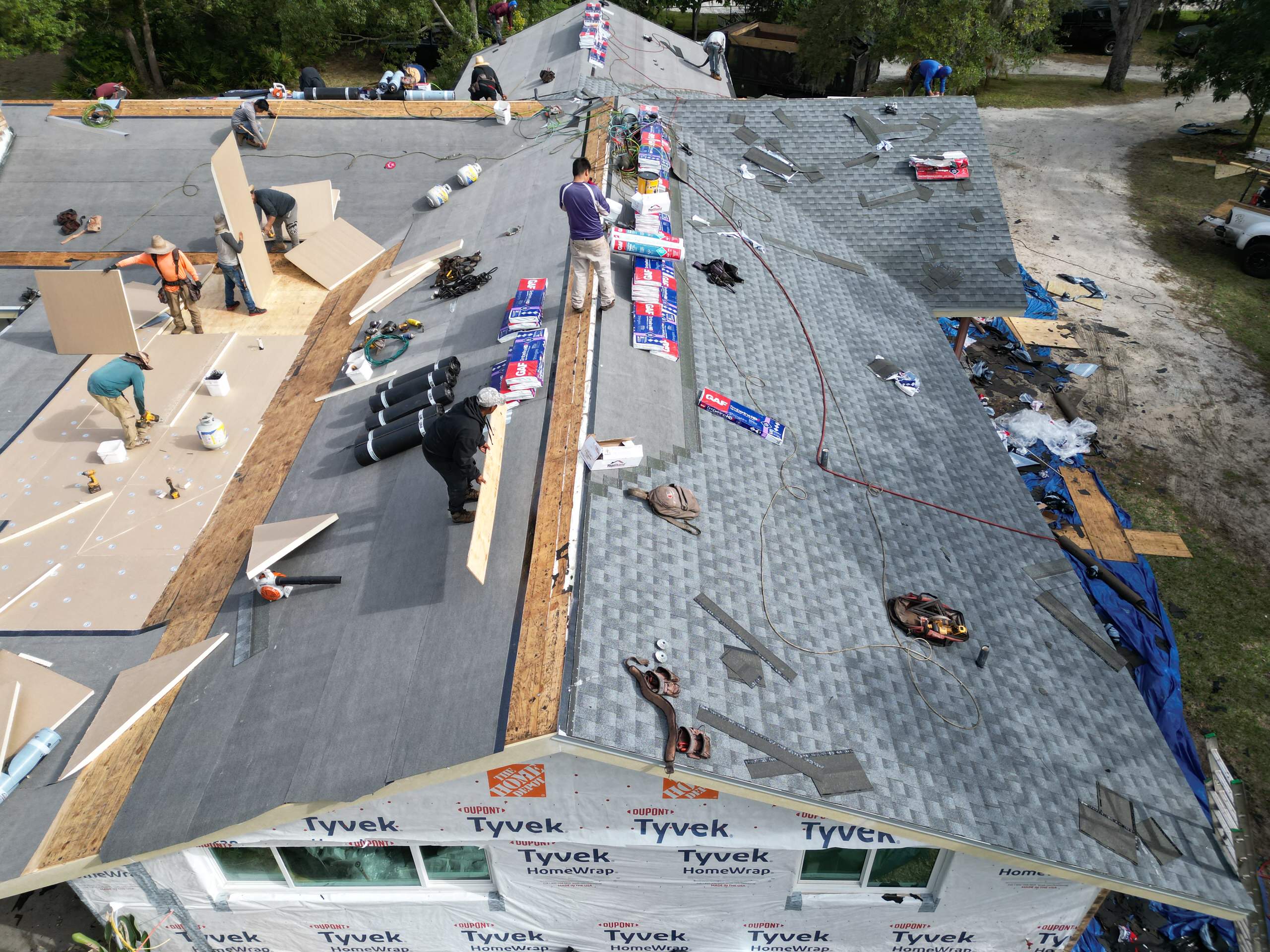 Tarpon Springs Full Interior Remodel - Drone Photos of Roofing Process