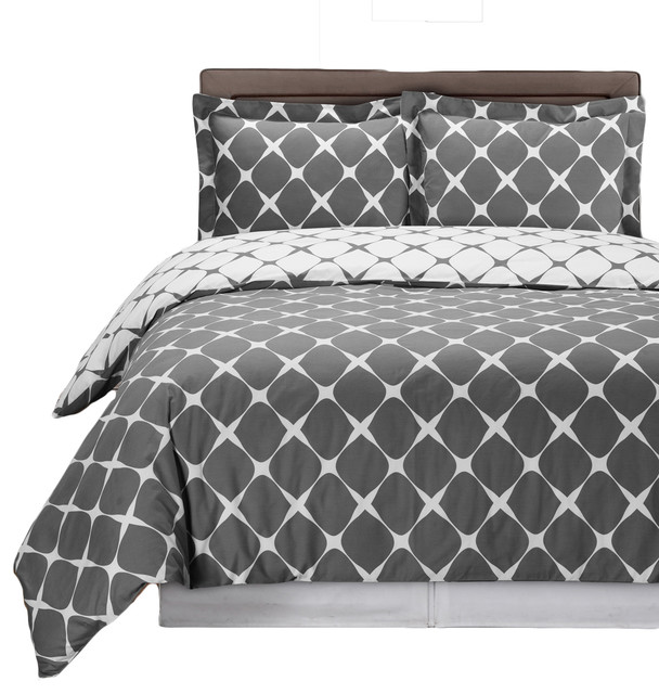 Bloomingdale 100 Cotton 4PC Comforter Set Contemporary Comforters And Comforter Sets by