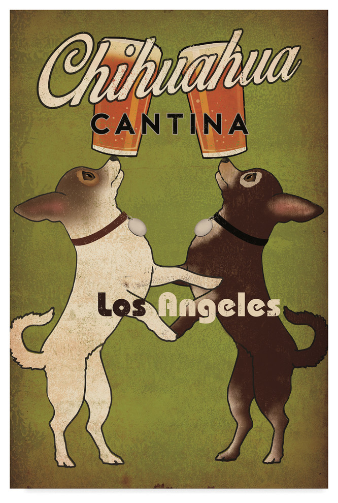 Ryan Fowler 'Double Chihuahua Los Angeles' Canvas Art