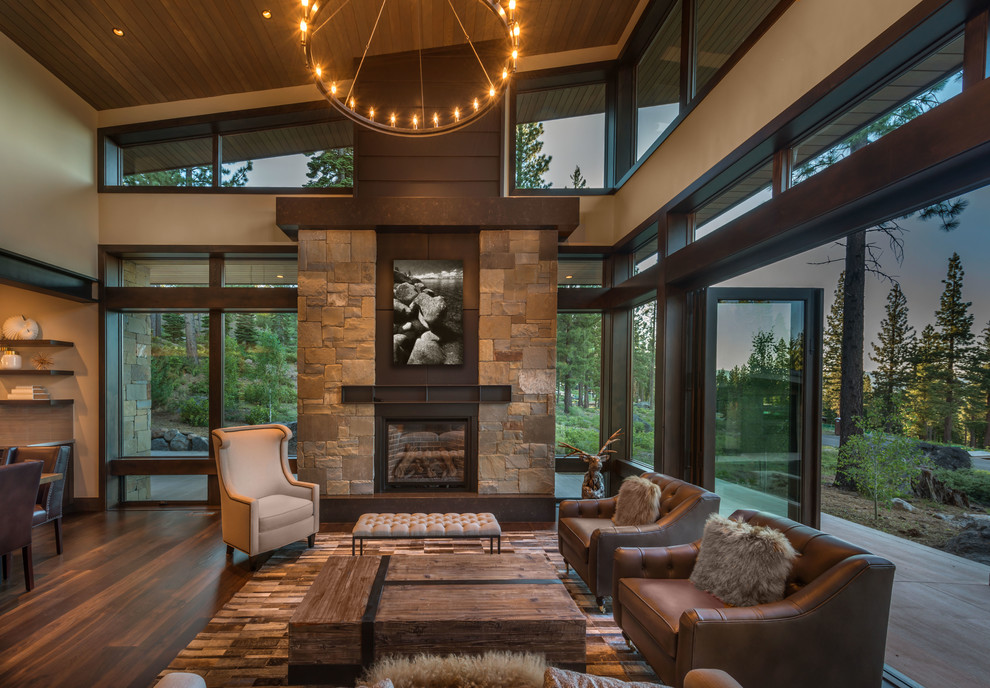 Mountain style living room photo in Other